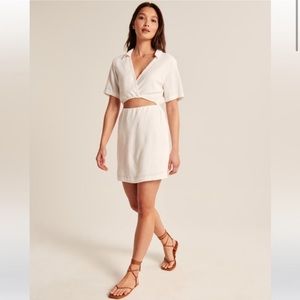 Abercrombie & Fitch linen blend wrap dress with cutout